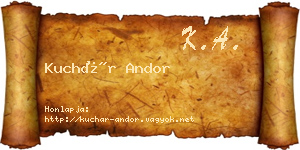 Kuchár Andor névjegykártya
